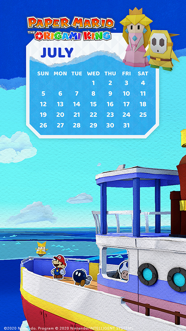 my.nintendo.com/Calendar - July 2020 - Paper Mario - The Origami King/PaperMarioOrigamiKing_JulyCalendar_[640x1136].jpg